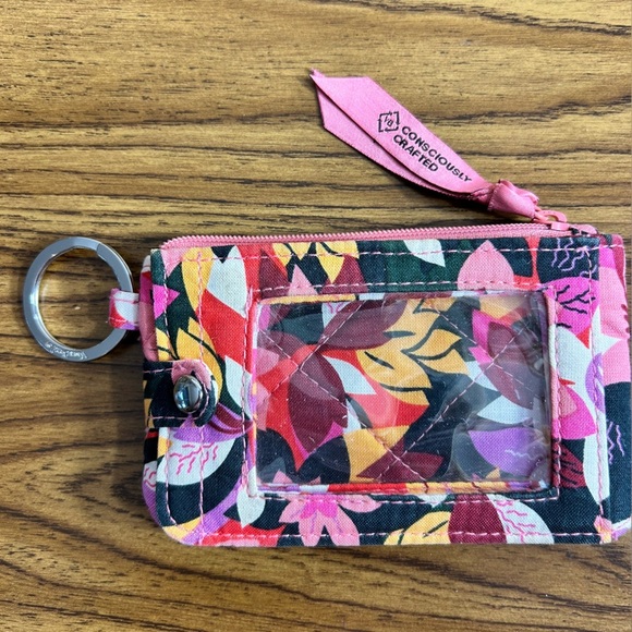 Vera Bradley Handbags - Vera Bradley Cloth Multicolor Floral ID Wallet with Keyring
